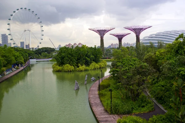 Asya Daki Singapur Körfezinin Yanındaki Bahçe — Stok fotoğraf