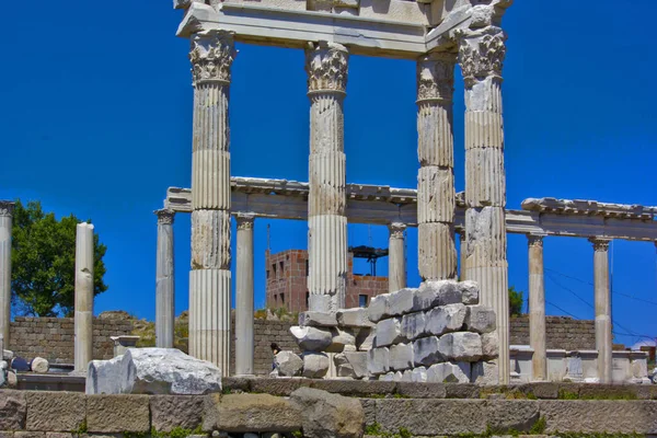 Чудова Сцена Блакитним Небом Стародавньому Місті Бергама — стокове фото