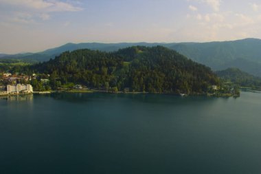 Slovenya, Bled Gölü 'nde güzel bir manzara