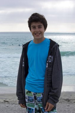 La Jolla, San Diego California 'da genç bir adamın portresi