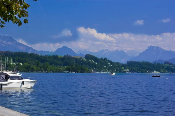 Hermosa Escena Lago Luzern Ciudad Luzern Suiza —  Fotos de Stock