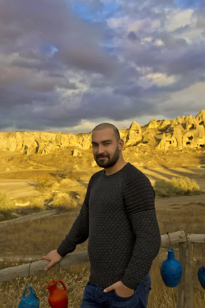 Portrait Handsome Man Cappadocia Turkey — ストック写真