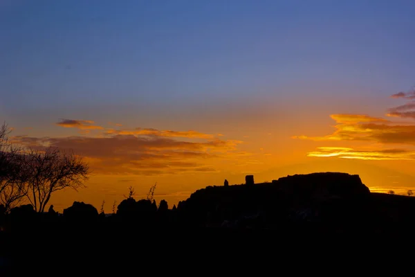 Schöne Sonnenuntergangsszene Urgup Göreme Kappadokien Türkei — Stockfoto