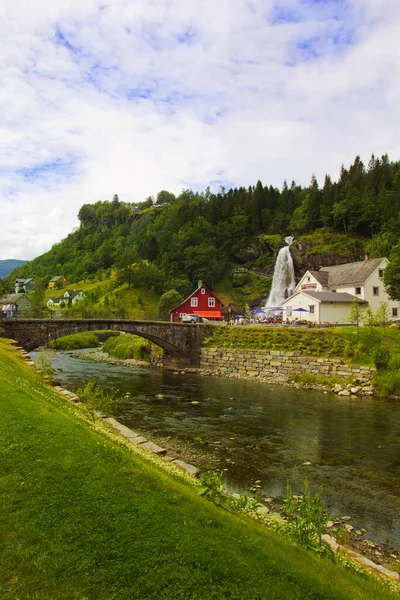 Beautiful Green Nature Scene Norway Europe — Stock Photo, Image
