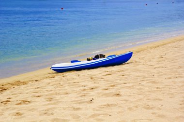 Endonezya 'nın Bali Adası' ndaki Nusa Dua plajında güzel bir okyanus manzarası