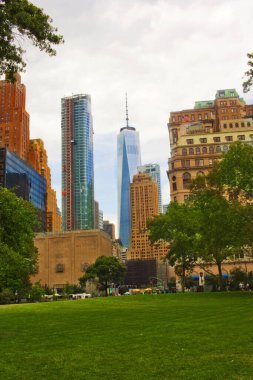 Bryant Park 'ta güzel bir manzara, New York' ta Manhattan