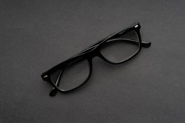 Eye Bril Spektakel Zwarte Achtergrond Selectieve Focus — Stockfoto