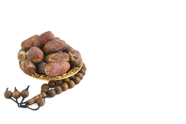 Datum Frukt Eller Torra Datum Isolerad Vit Bakgrund Ramadan Kareem — Stockfoto