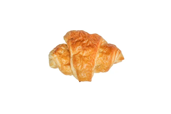 Pain Croissant Sur Fond Blanc Concept Aliments Boissons — Photo