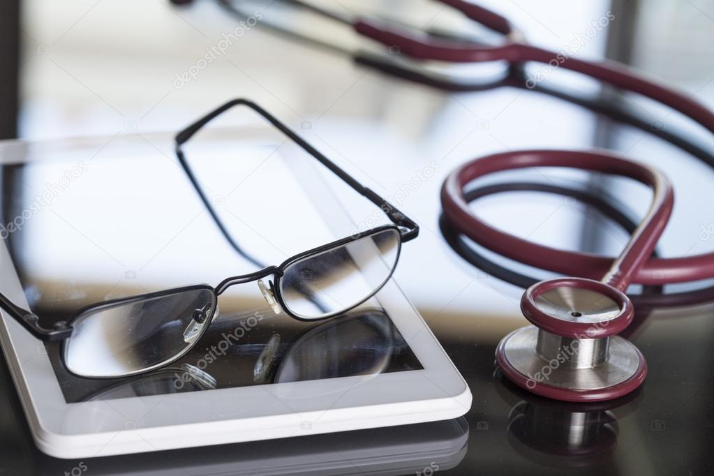 Medical equipment on table 