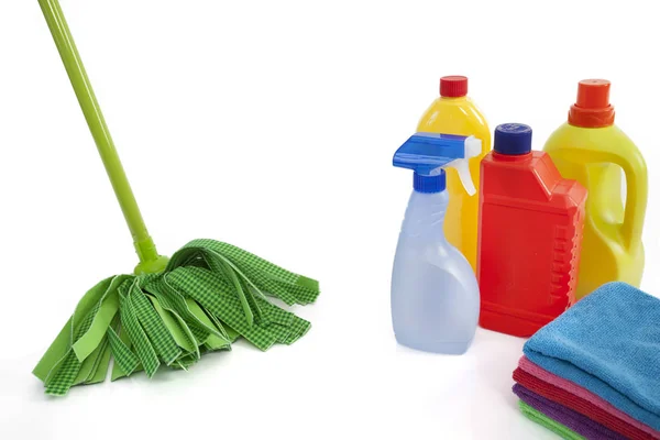 Cleaning equipment on isolated background — Stock Photo, Image