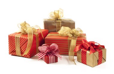 hediye kutuları beyaz arkaplanda izole