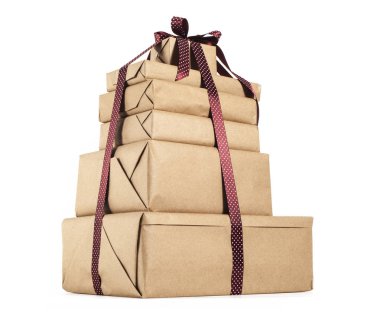 hediye kutuları beyaz arkaplanda izole