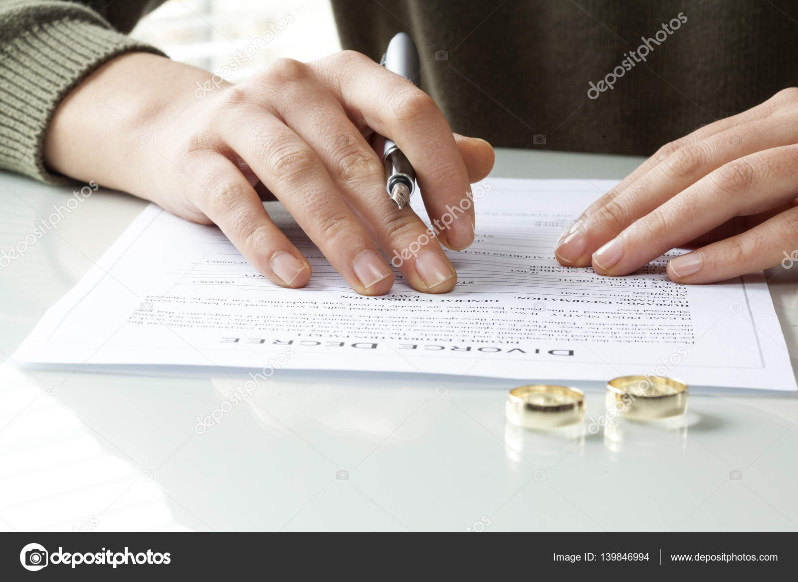 Wife ... divorce Stock Photo form decree signs with \u2014 ring form decree Photo Stock ring ... with signs divorce \u2014 Wife