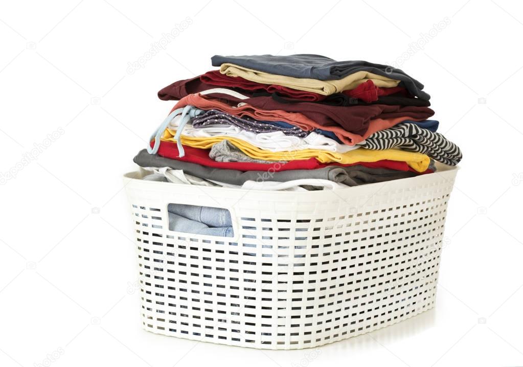 Laundry basket on white background