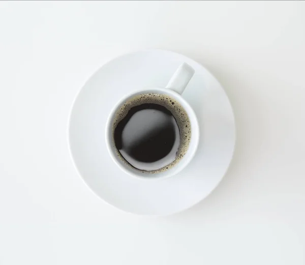 Beker van koffie bovenaanzicht — Stockfoto