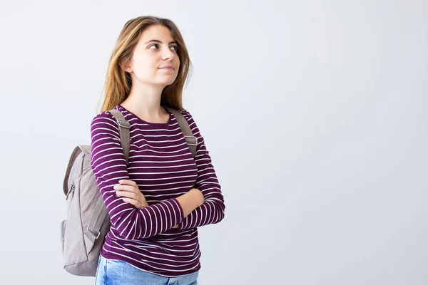 Ritratto di studentessa isolata — Foto Stock