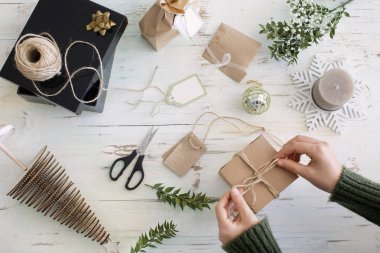 Yılbaşı yeni yıl kavramı kompozisyon