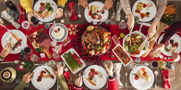 Navidad Año Nuevo Cena Grupo Concepto — Foto de Stock