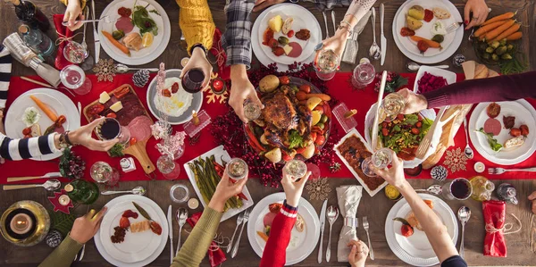 Navidad Año Nuevo Cena Grupo Concepto — Foto de Stock