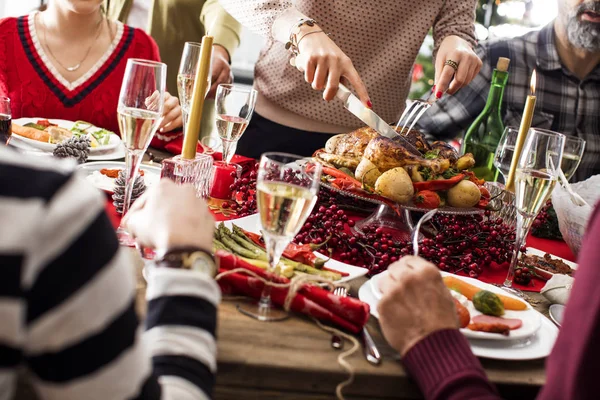 Navidad Año Nuevo Cena Grupo Concepto — Foto de Stock