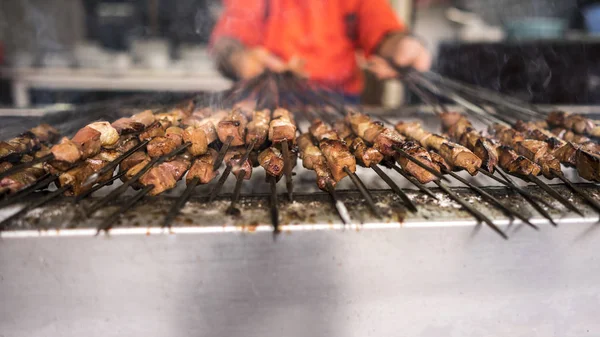 Meat Skewers Fire Barbecue Restaurant — Stock Photo, Image