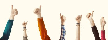 Farklı el başparmak gösterilen