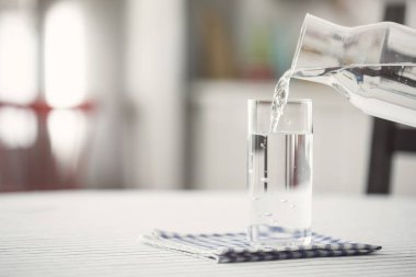 Cam için mutfak, ev su dökme