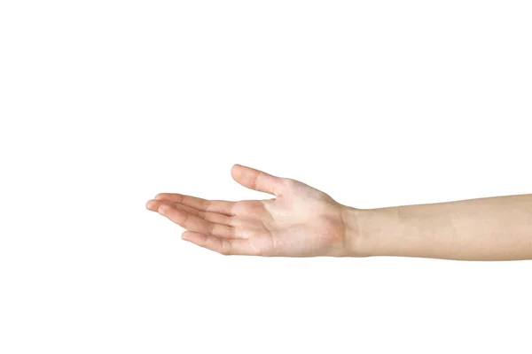 Female Hand Reaching Out Isolated Background — Stock Photo, Image