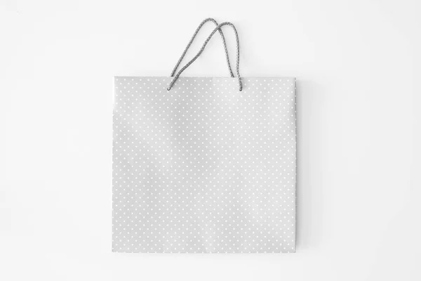 Bolso Papel Manchado Blanco Sobre Fondo Blanco — Foto de Stock