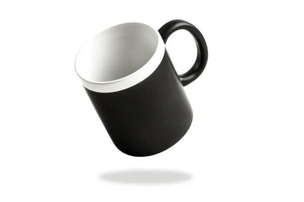 Черный Кофе Чашку Белом Фоне — стоковое фото