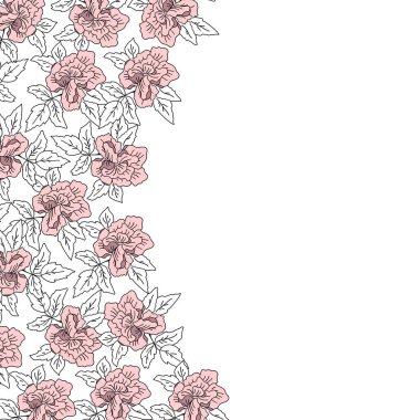 Beyaz arkaplanda manolya şakayığı çiçekleri olan vektör deseni