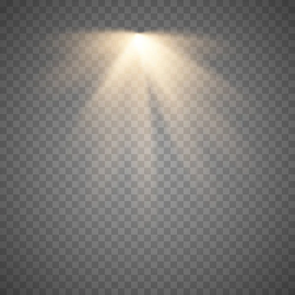 Spotlight isolerad på transparent bakgrund. — Stock vektor