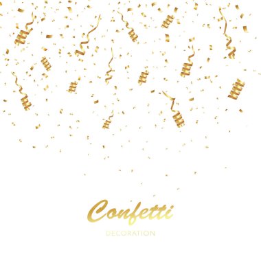 Altın konfeti vektör arka plan
