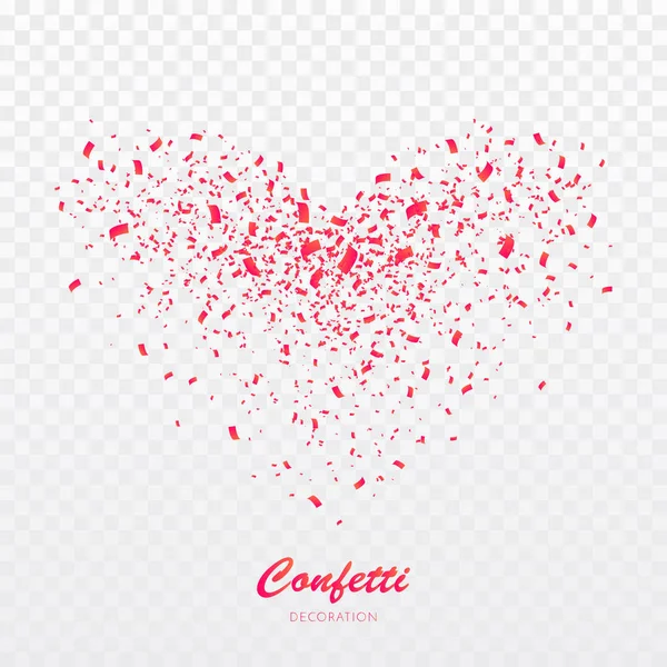 Výbuch vektoru Heart confetti — Stockový vektor
