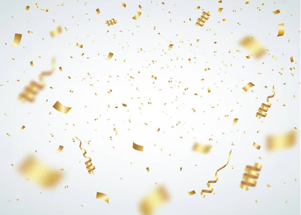 Gold Confetti Party Celebration Background — Stock vektor