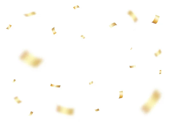 Gold Confetti Party Celebration Background — 图库矢量图片