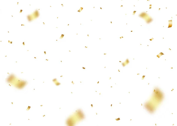 Gold Confetti Party Celebration Background — 图库矢量图片