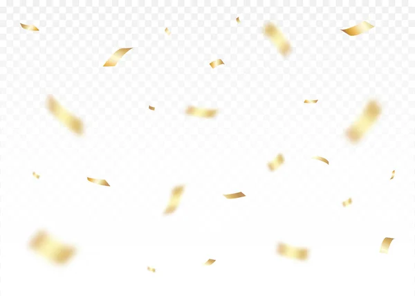 Gold Confetti Party Celebration Background — 图库矢量图片