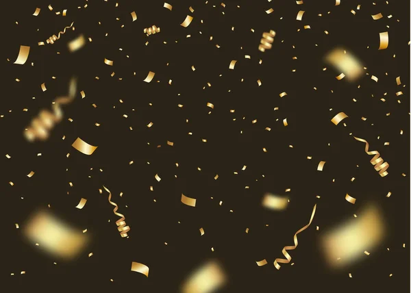 Gold Confetti Party Celebration Background — 스톡 벡터