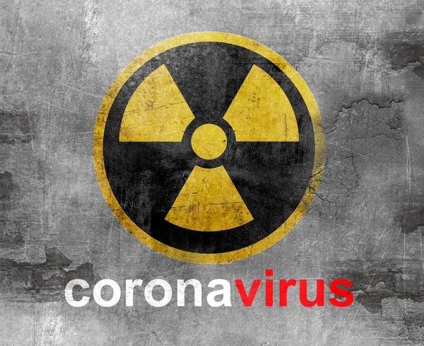 Coronavirus covid19 symbole de danger sur le mur — Photo