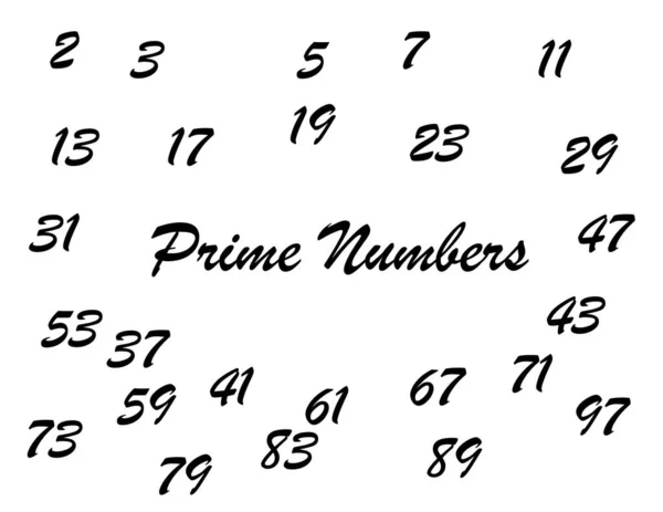Números Primos Entre 100 — Archivo Imágenes Vectoriales