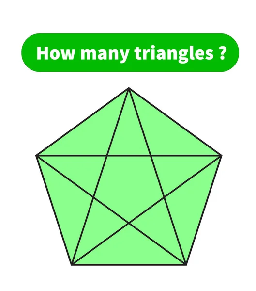 Oktatási Matematikai Játék Hány Háromszög Matematikai Rejtvény — Stock Vector