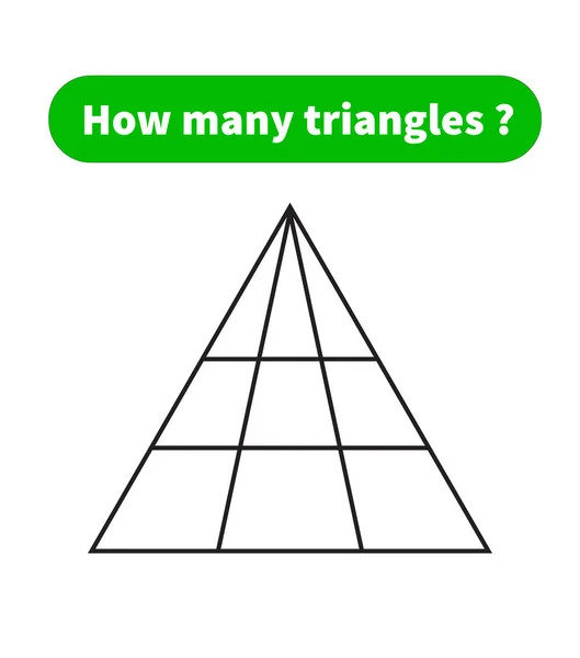 Gioco Educativo Matematica Quanti Triangoli Puzzle Matematico — Vettoriale Stock