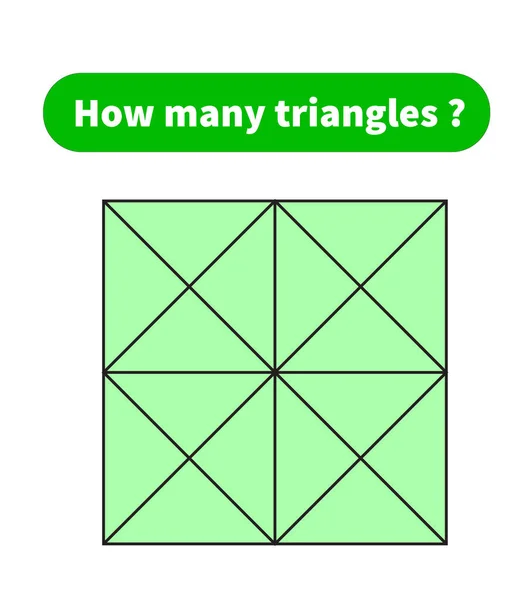 教育数学游戏 有几个三角形 数学难题 — 图库矢量图片
