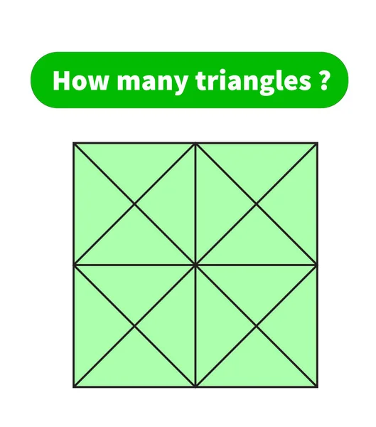 Matematik Undervisningen Hur Många Trianglar Matematiskt Pussel — Stock vektor