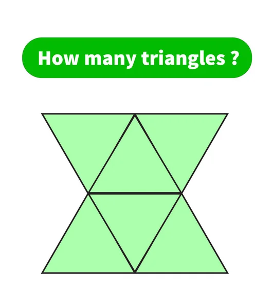 Образовательная Математическая Игра Сколько Треугольников Математическая Головоломка — стоковый вектор