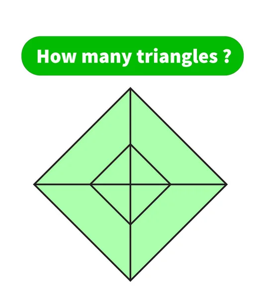 Jeu Mathématiques Éducatif Combien Triangles Puzzle Mathématique — Image vectorielle