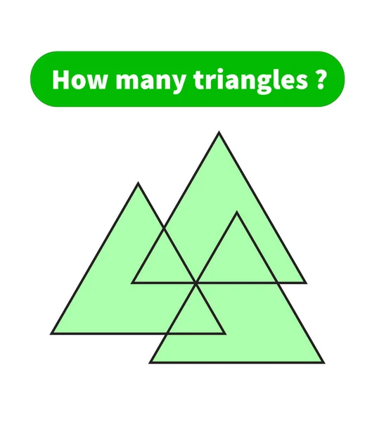 Matematik Undervisningen Hur Många Trianglar Matematiskt Pussel — Stock vektor