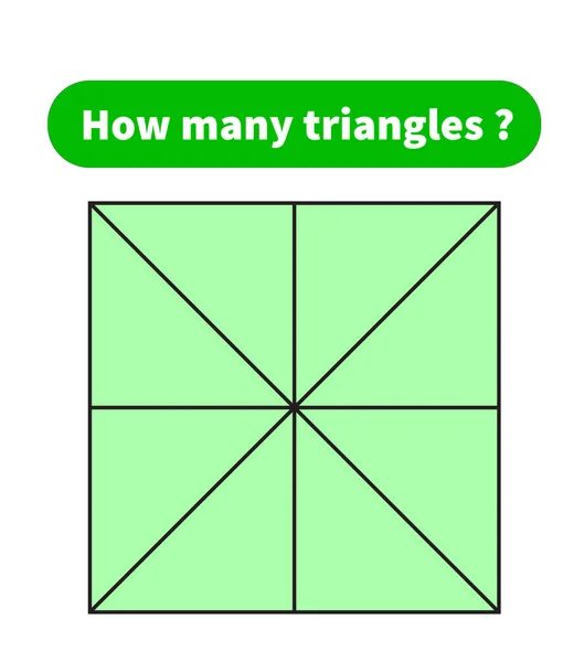 Mathematisches Lehrspiel Wie Viele Dreiecke Mathematisches Puzzle — Stockvektor